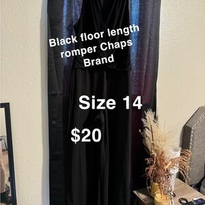 Chaps Black Floor-Length Romper